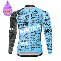 2022 Winter Thermal Fleece Cycling Jersey Winter Fleece Ropa Ciclismo Men Bicicleta Mountain Bike Bicycle Long Sleeve Clothing