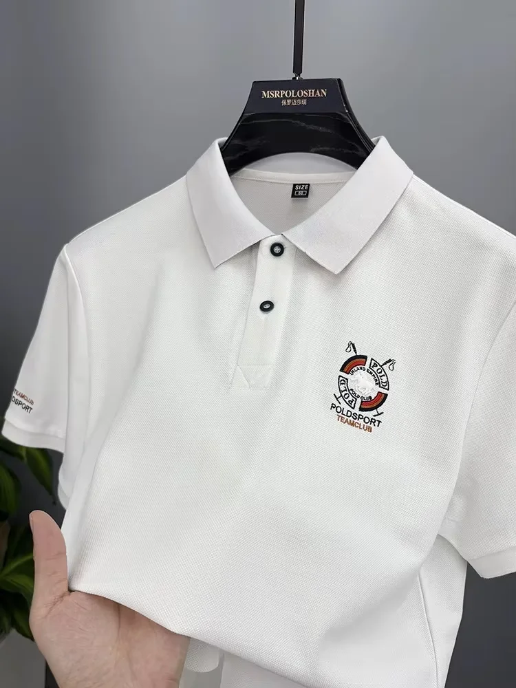 

Luxury trend men's short sleeve polo shirt designer brand pony embroidery new Paul T-shirt summer silky cotton breathable top