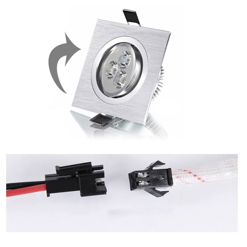 3W 5W 7W Led Ceiling Lamp Recessed Downlight Dimmable Warm / Pure/Cold White Square Spot Light + 220V 110V Driver