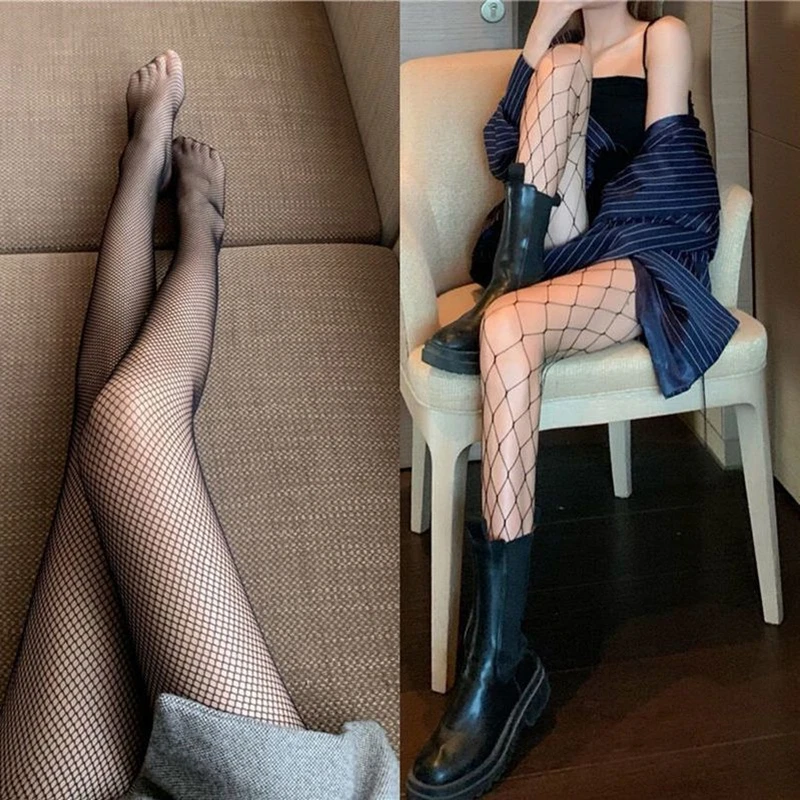 Black Sexy Women Stocking Fishnet Club Tights Panty Knitting Net Pantyhose Trouser Mesh Long Stockings Tights For Women Girls