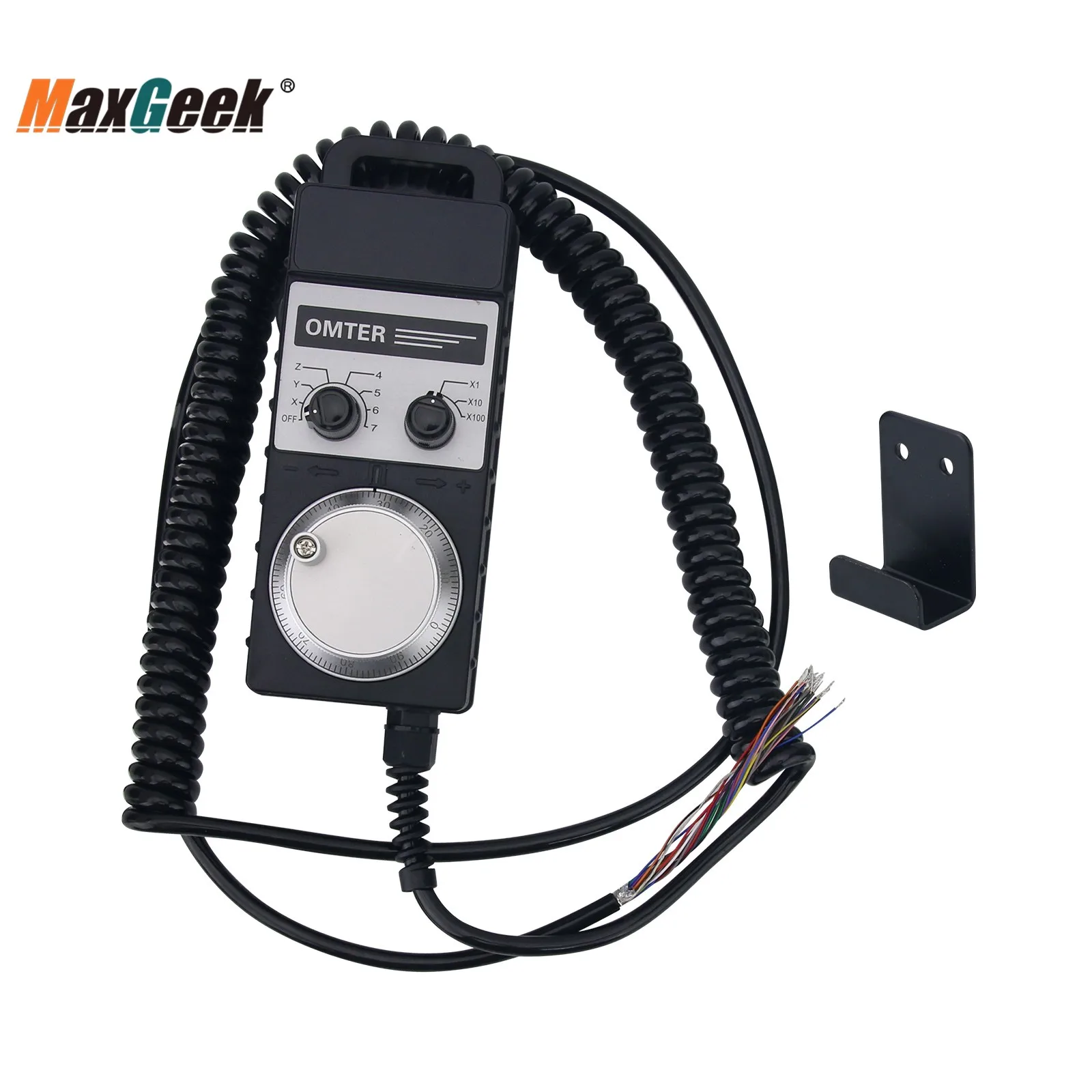 

Maxgeek 24E 7Axis MPG Universal Manual Pulse Generator CNC Handwheel 100PPR 24V without Emergency Stop Button for PLC