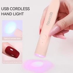 Harunouta Portable Nail Lamp for Semi Cured Gel Nail Strips Quick Dry Nail Machine Rechargeable Nail Dryer Lamp Manicure Tool
