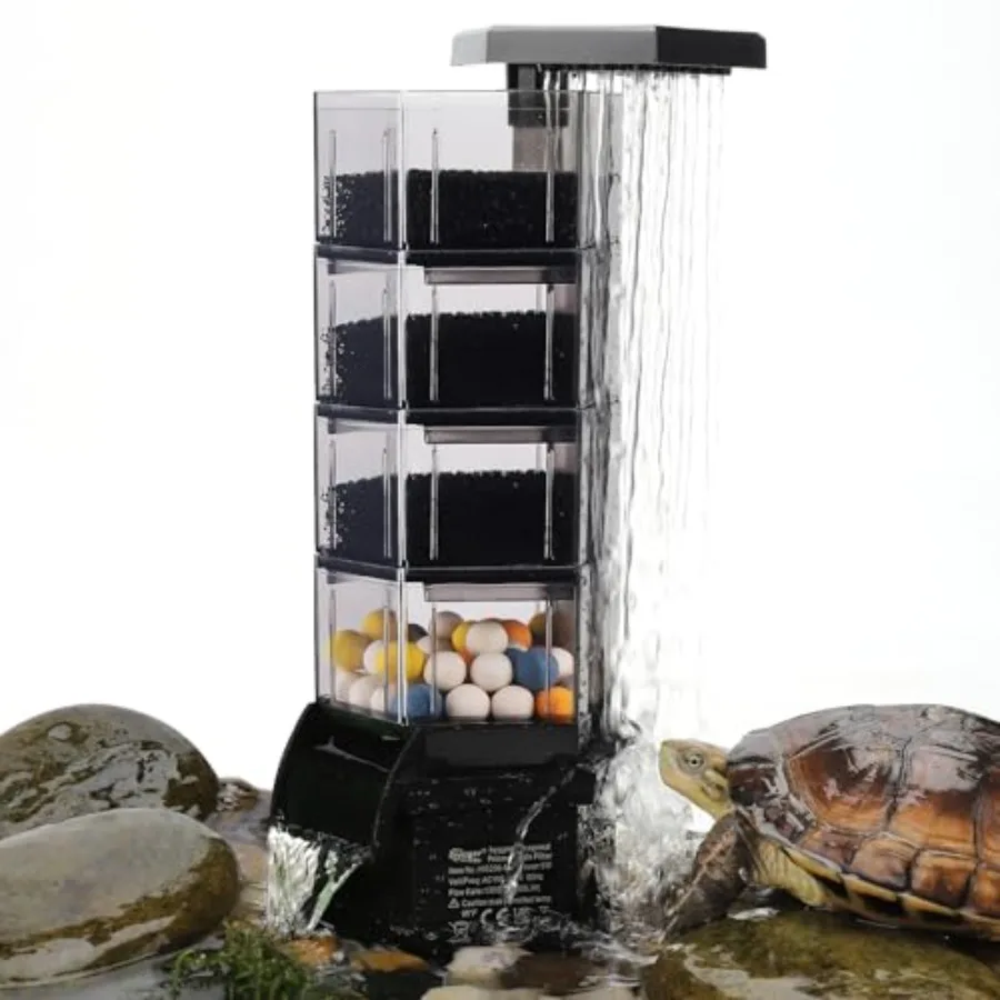 

Turte Tank Fiter with Adjustabe Fow for Repties Frogs:Cobinabe Four-ayer Aquariu Fiter160GPH Quiet in-Tank Fiter with Fiter edi