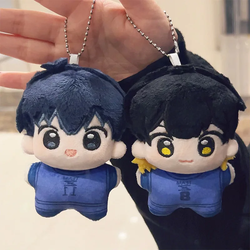 10cm Isagi Bachira Plush Toy Keychain Backpack Charm Blue Lock Anime Peripheral Adults Collection Cute Stuffed Doll Kids Gift