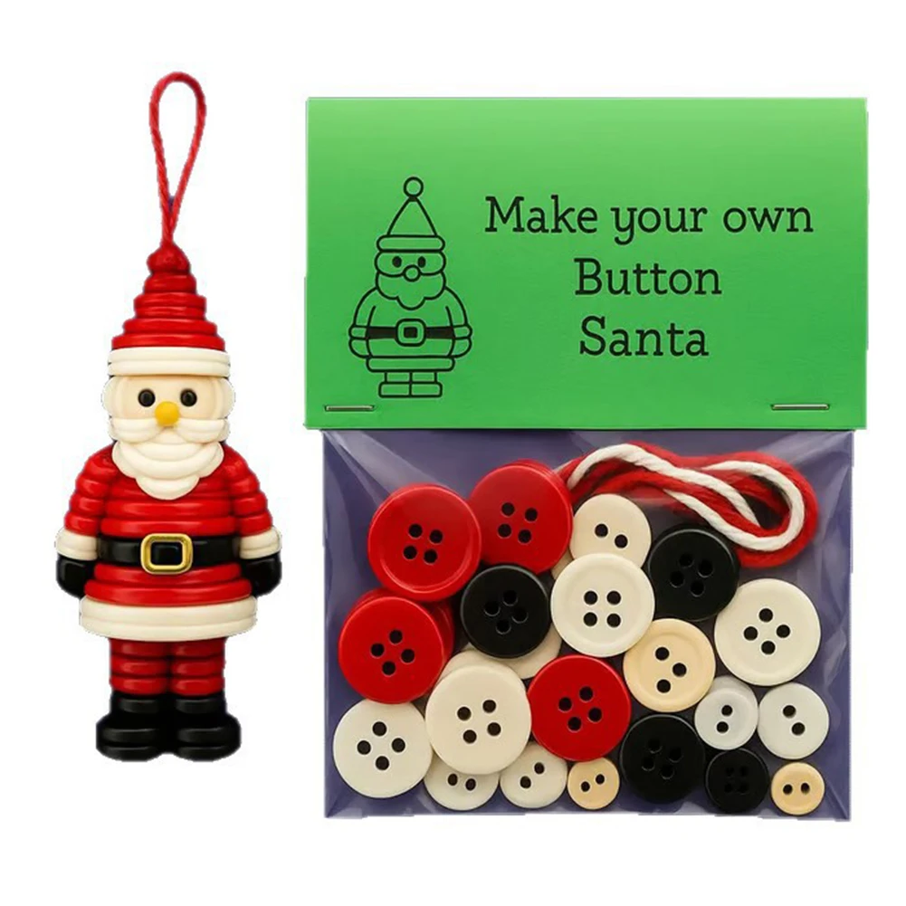 DIY Button Snowman Ornament Kit for Seasonal Crafts Great for Creating Custom Christmas Decorations and Fun Family Activities