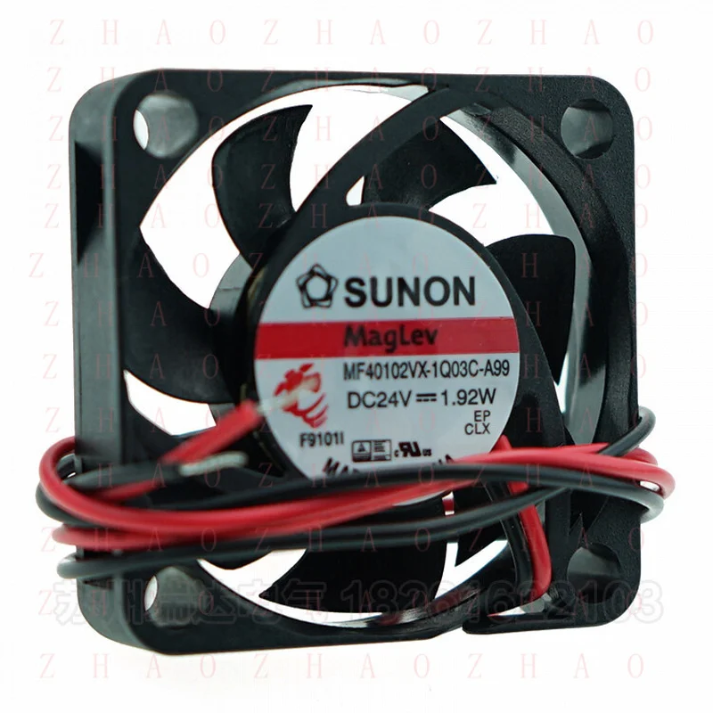 L+ 1pcs for SUNON 40*40*10MM MF40102VX-1Q03C-A99 DC24V 1.92W 4CM 2wires Cooling Fan