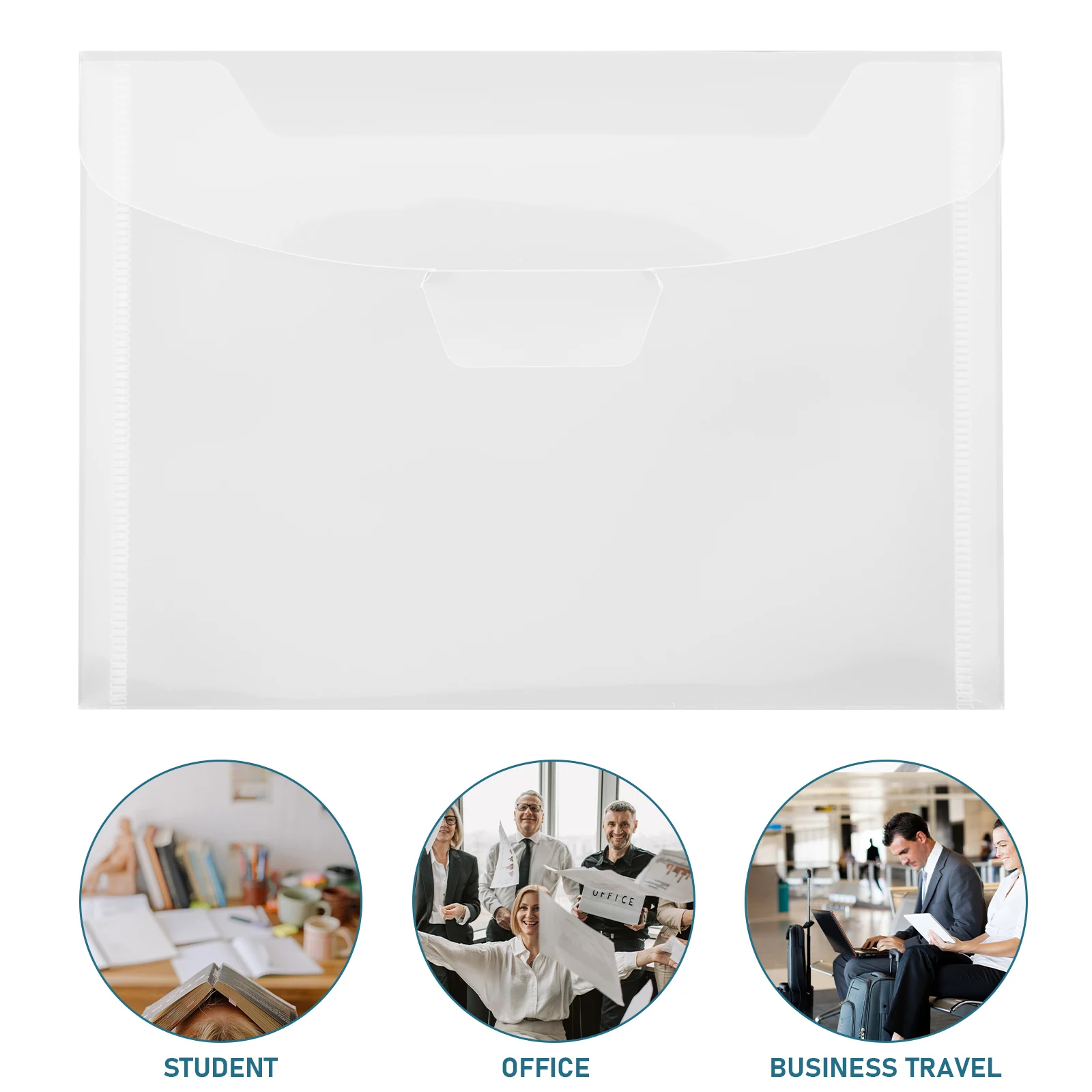 

20 Pcs File Bags Large Capacity PP Material Document Folders Office School Supplies Clear Storage Pouches Water Dust Proof