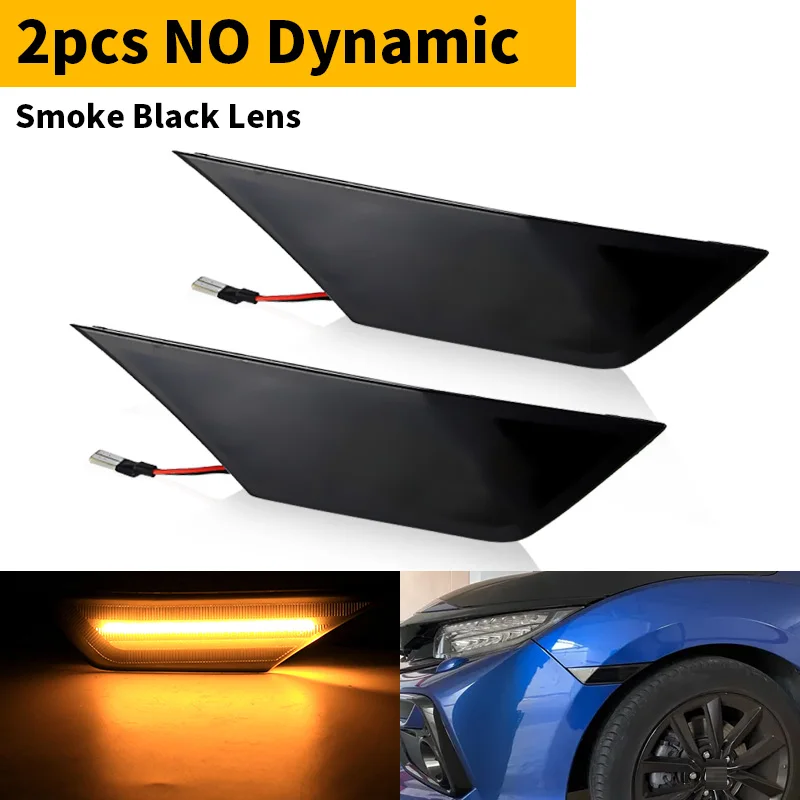 2Pc Smoked Lens LED Side Marker Car Lights For Honda Civic 2016 2017 2018 2020 OE#34300-TET-H01Auto Reflector Turn Signal Lights