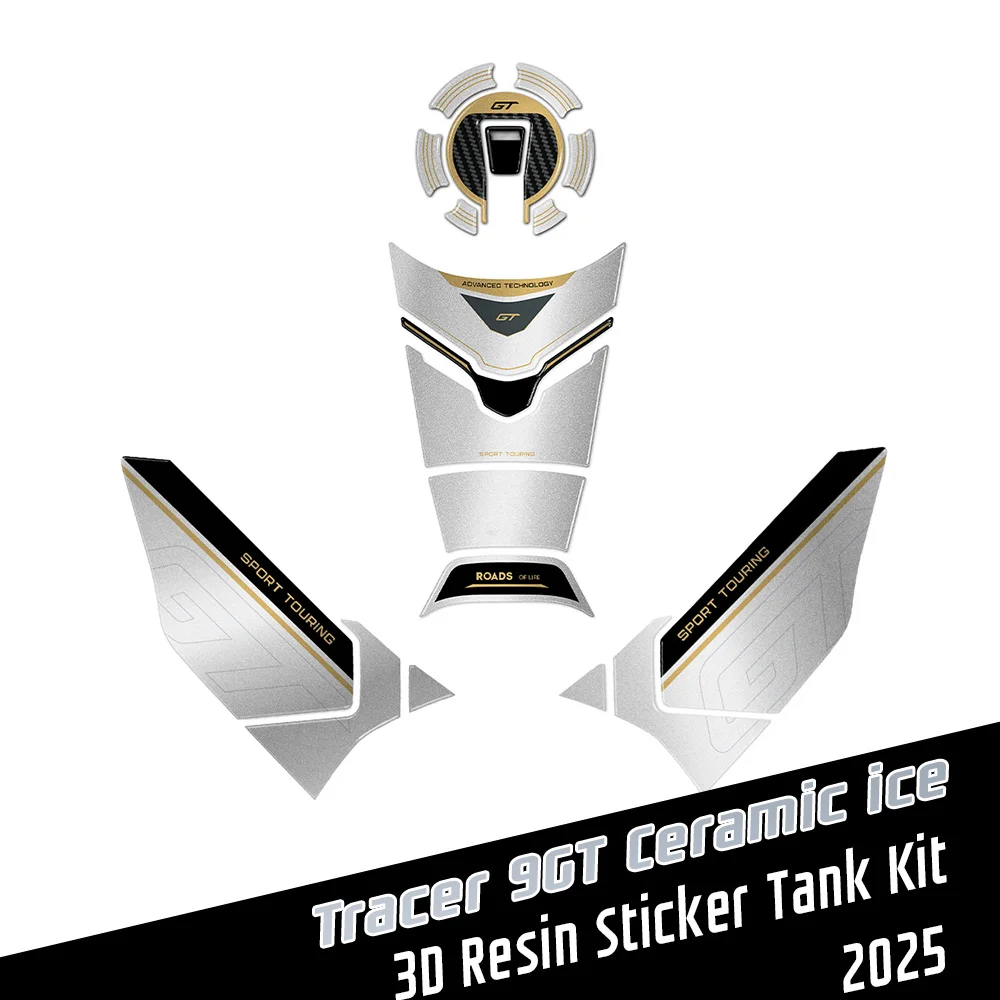 

Наклейки для Tracer 9 GT 2025 Tracer 9GT, защита бака, аксессуары для мотоциклов, 3D наклейки из смолы, противоскользящая накладка на масляный бак