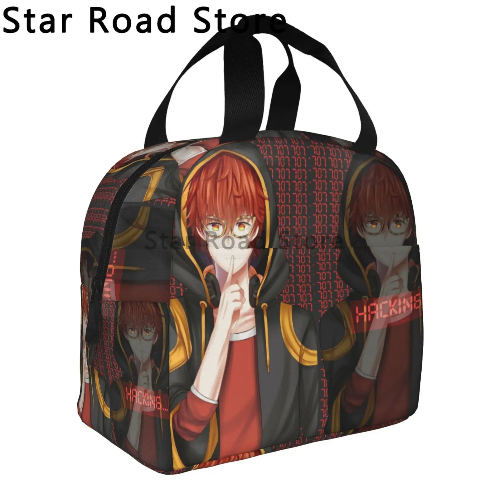 Mystic Messenger 707 Meme Insulated Lunch Bag for Women Portable Thermal Cooler Lunch Box Camping Food Picnic Container Bags