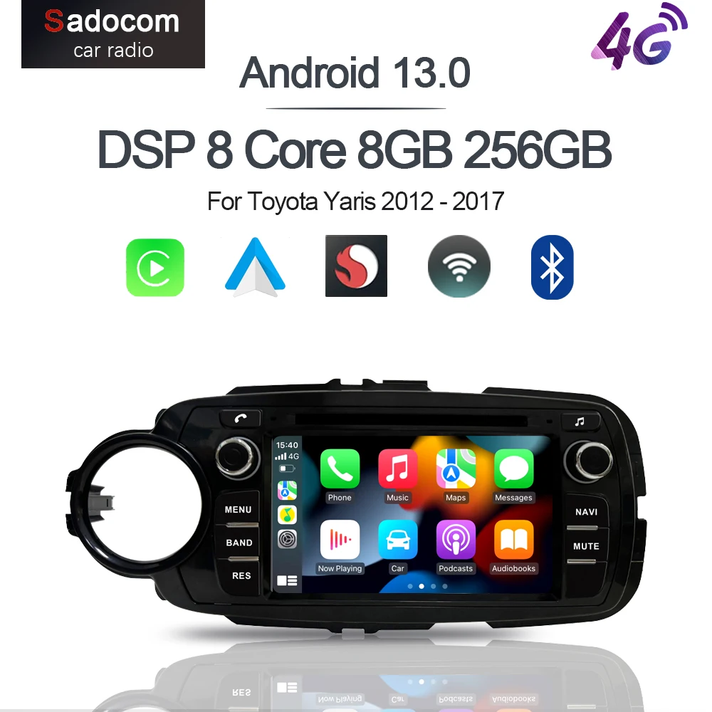 

Qualcomm Carplay Android 9. 0 8G + 13,0G 8 ядер GPS автомобильный Android плеер Wifi мультимедийная навигация для Toyota Yaris 256-2012