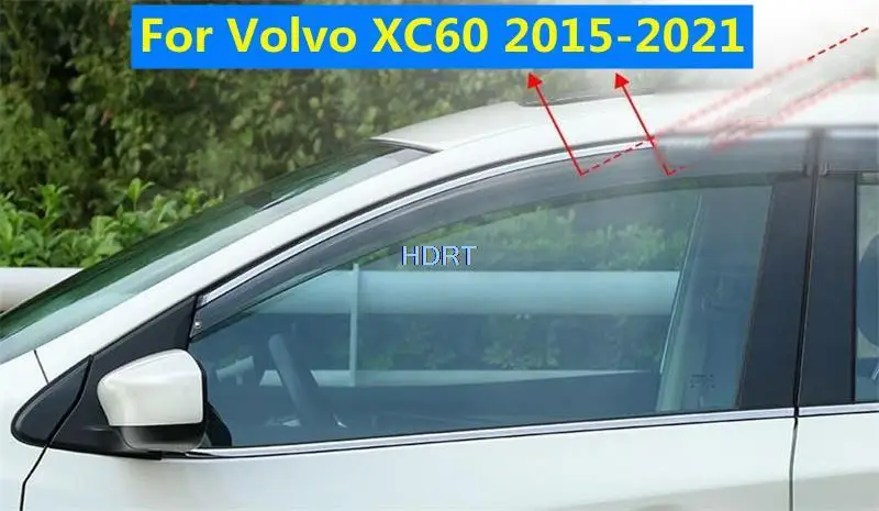 

Side Window Deflectors For Volvo XC60 2015-2021 Car Style Visor Wind 4pcs Sun Rain Guard Awnings Shelters Protector Accessories