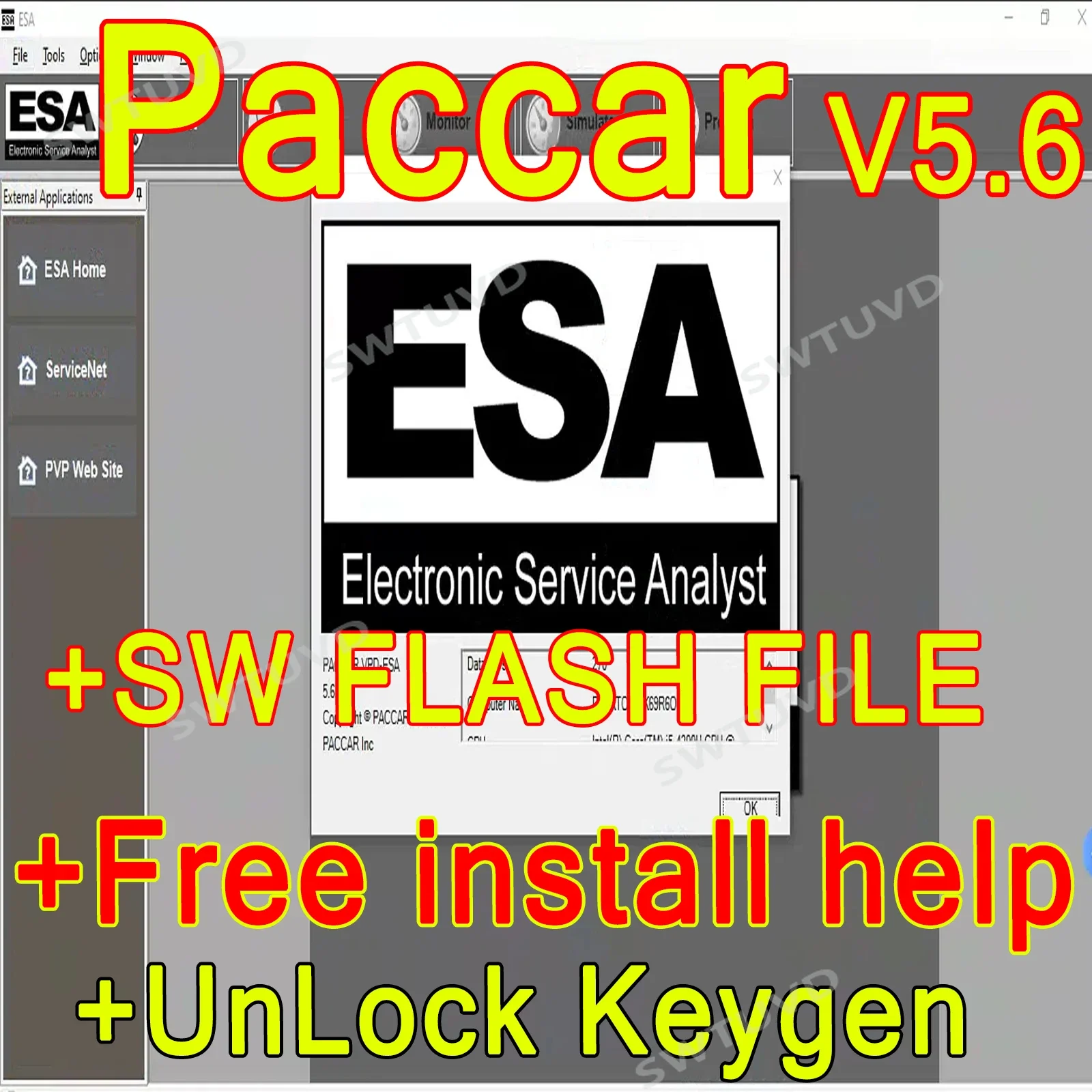 2024 Paccar ESA Electronic Service Analyst 5.6 + 2023 SW FLASH FILE  with Keygen Unlock PC-based Diagnostic Car Repair Tool