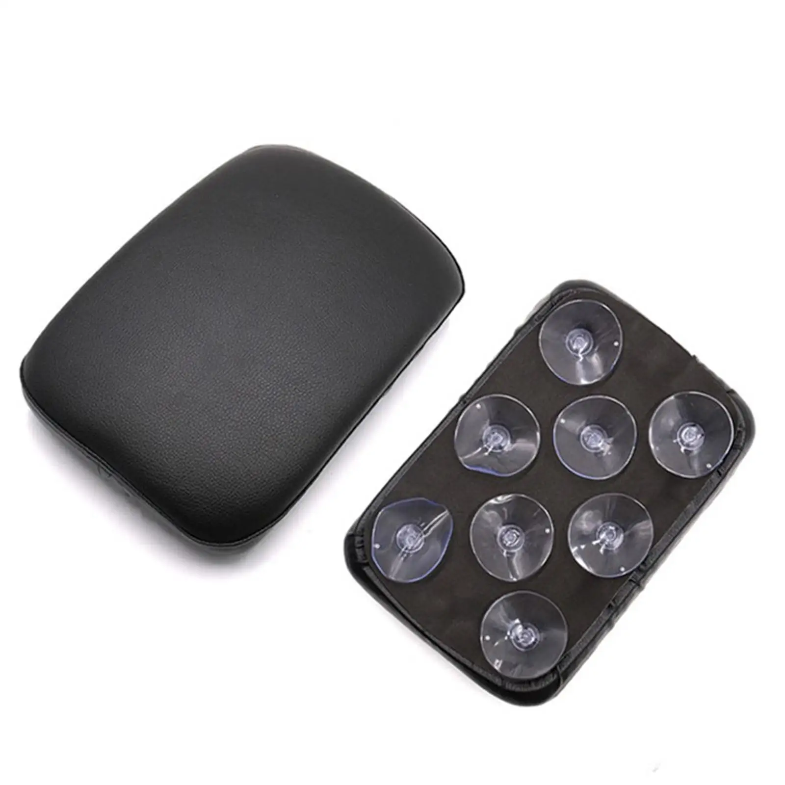 Motorcycle Flat Seat Cushion Suction Cup Pad Synthetic Leather Rear Pillion Chair for Most Cruiser Chopper Custom
