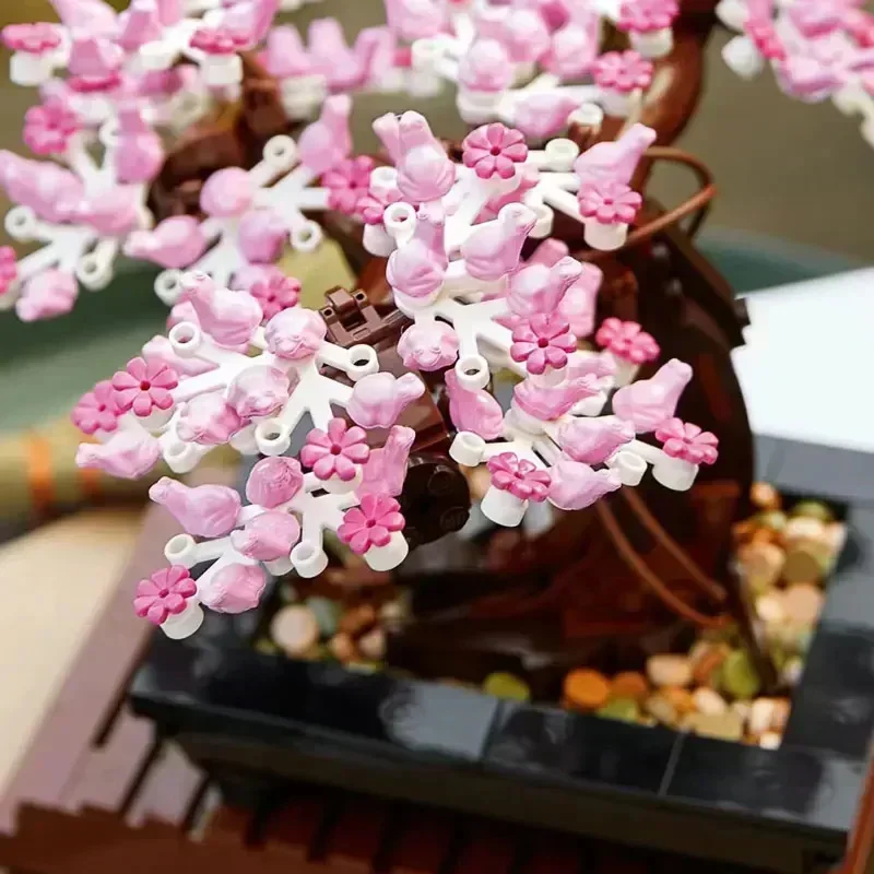 Bonsai-Baum, Blumenstrauß, ewiger 3D-Baustein, Ziegel-Set, Modell, Heimdekoration, Pflanze im Topf, kompatibel mit 10281, Spielzeug, Geschenke