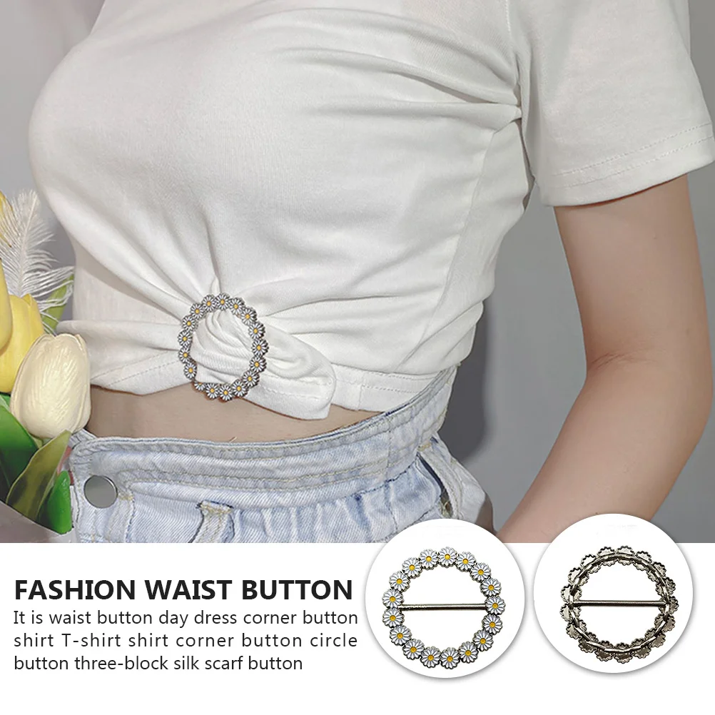 2 قطعة مشبك الخصر زر للوشاح الحريري تي شيرت شال الملابس الزاوية دائم مدمج وأنيق
