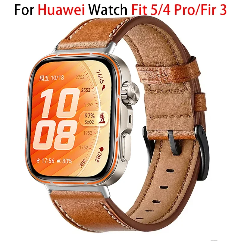 Retro-Lederarmband für Huawei Watch Fit 5/4 Pro, ohne Lücken, Ersatzarmband für Huawei Watch Fit 4, Fit 3, Armband, Correa.