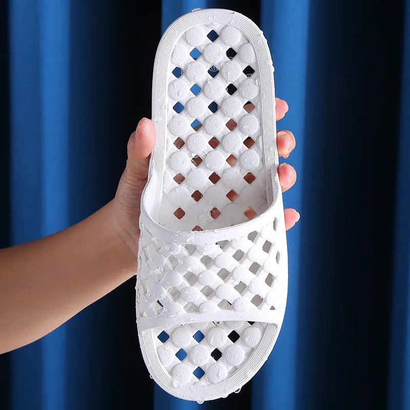 Unisex Home Non-slip Soft Bottom Leaking Shower Man and Woman Home Slippers Punching Bathroom EVA Leaky Quick-Drying Slippers