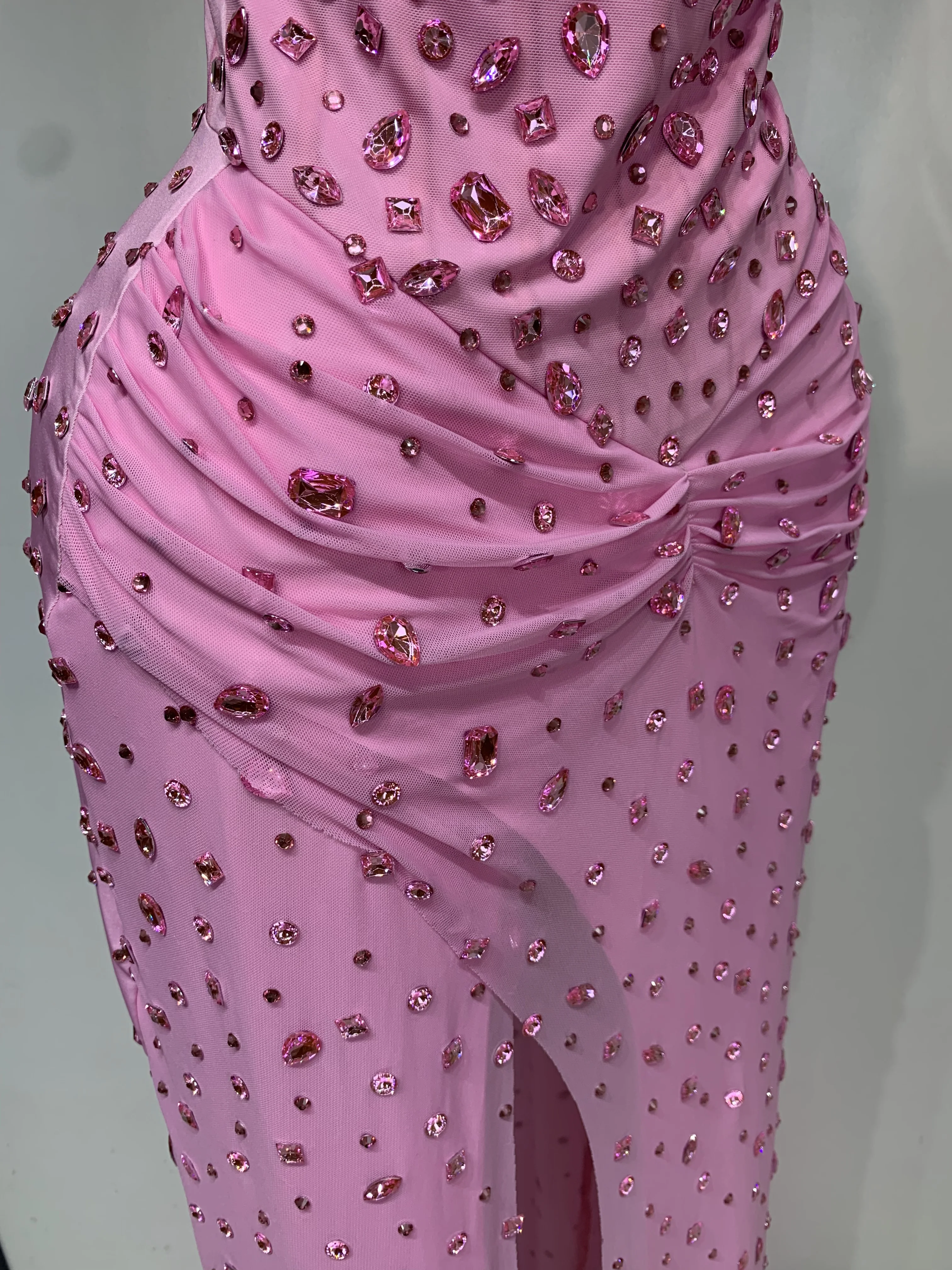 Women Sparkly Pink Crystal Maxi Long Dress Luxury Birthday Elegant  Celebrity Evening Party Gowns Fancy Club Wedding Guest Dress - AliExpress