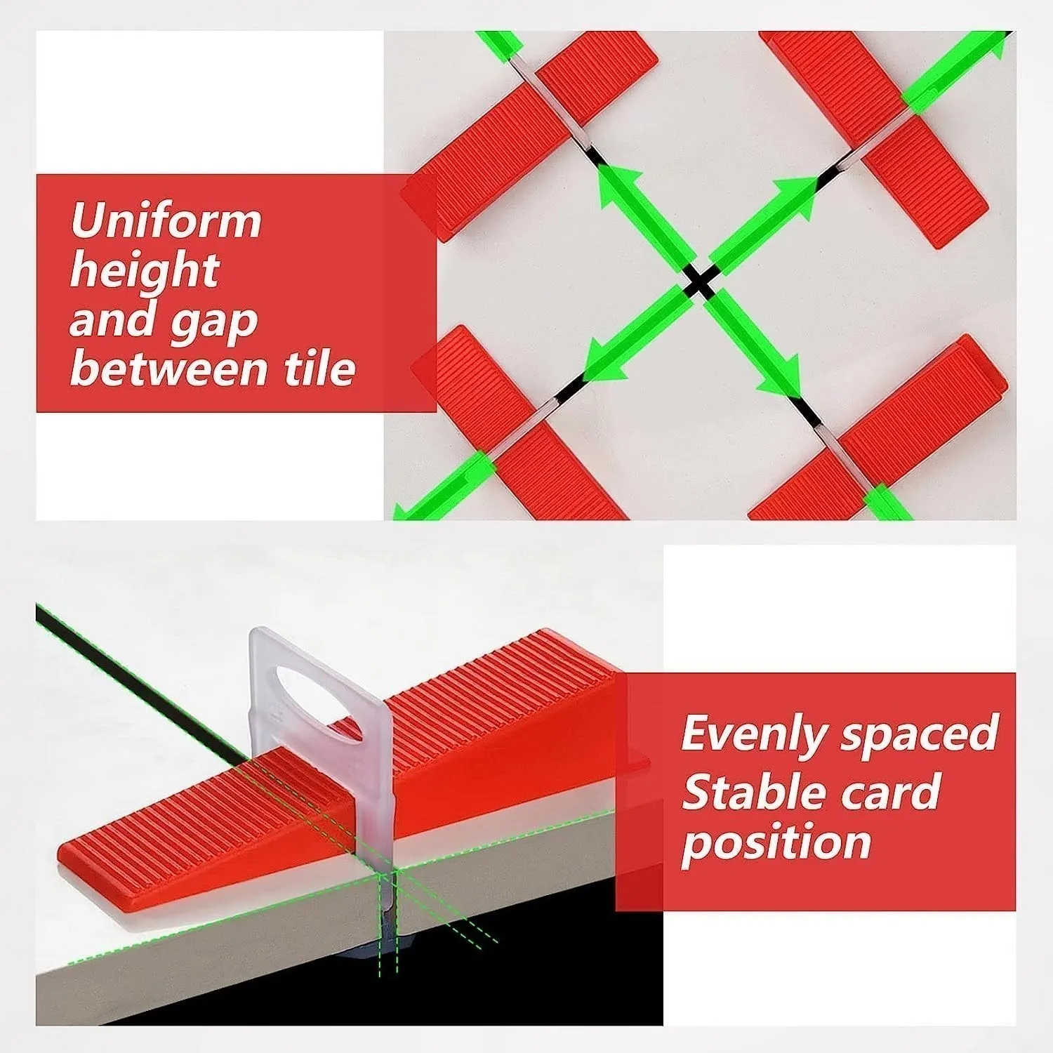 100PCS Red/ Black Plastic Wedges Ceramic Tile Leveling System Tiling Floor Wall Carrelage Construction Tools Building