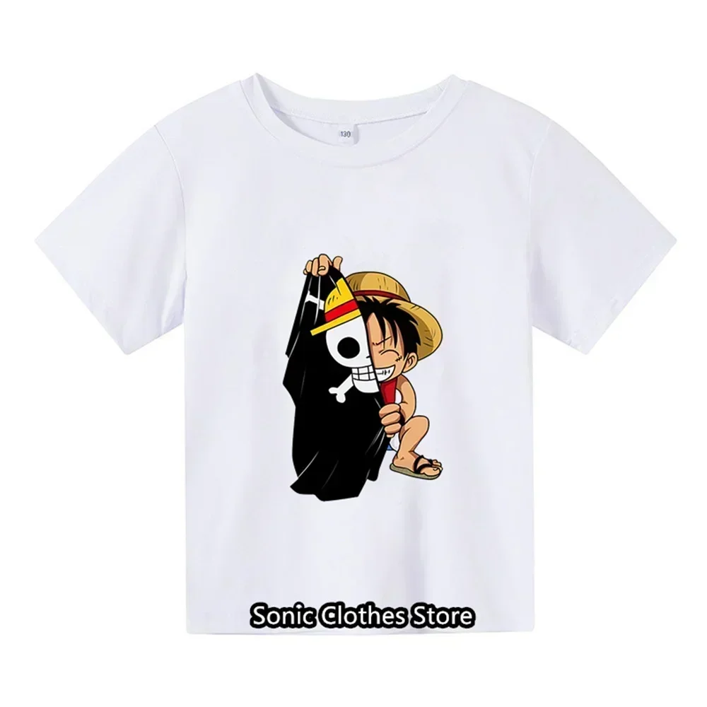 New Cartoon Anime Printed Children's T-shirt 3-14 Year Old Summer Boys and Girls Sports and Casual Short Sleeves