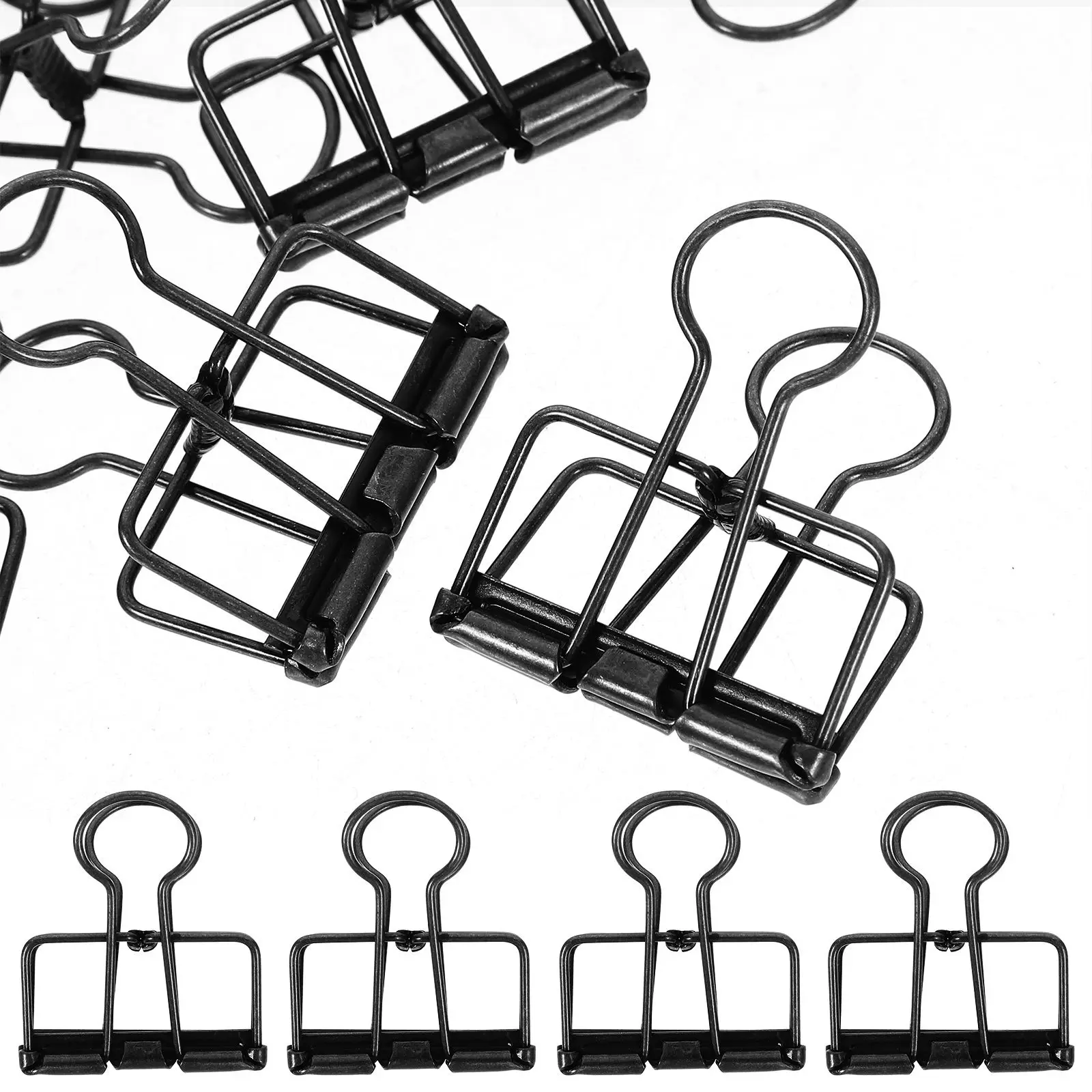 10pcs Bright Metal Binder Clips Office Supplies Document Paper Files ganizer Tone Medium Size