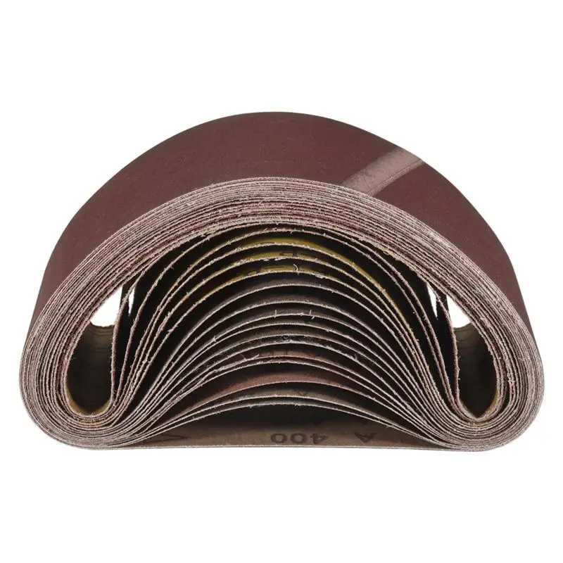 Must Have 18 Pack Sanding Belts 3X21 Inches(75X533mm) Aluminum Oxide Sanding Belt (3 Each Of 60 80 120 180 240 400 Grits) For Be