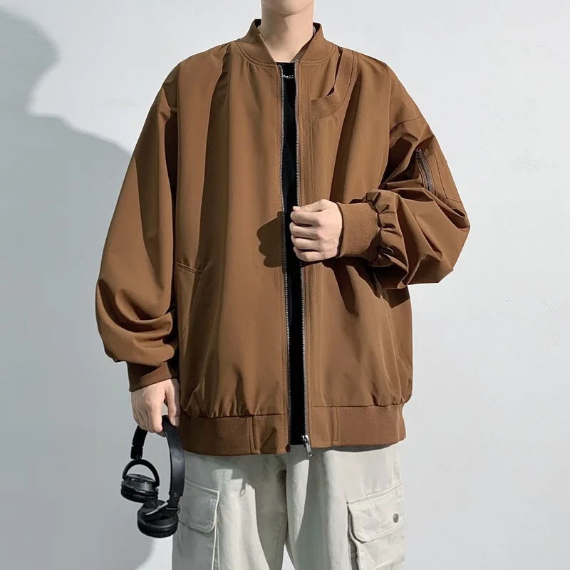 

Autumn vintage loose fitting pilot jacket veste de baseball homme