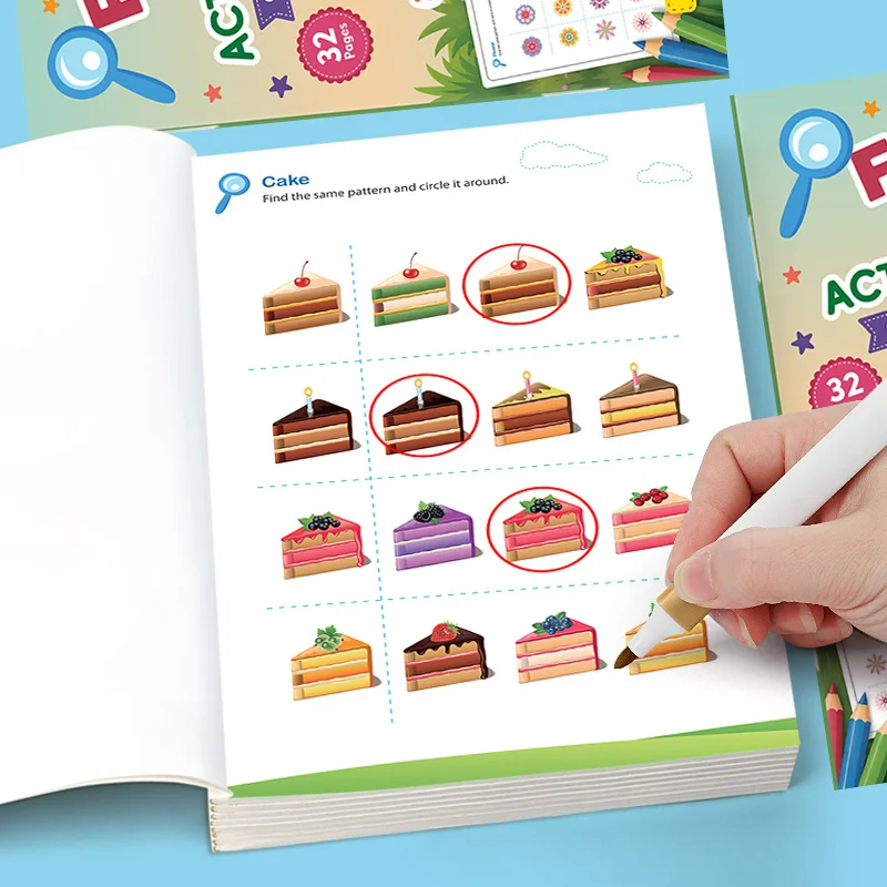 Find Matching Fun Early Education Game Book, Connected Focus Practice, Preschool Observation and Resolution Thinking Training