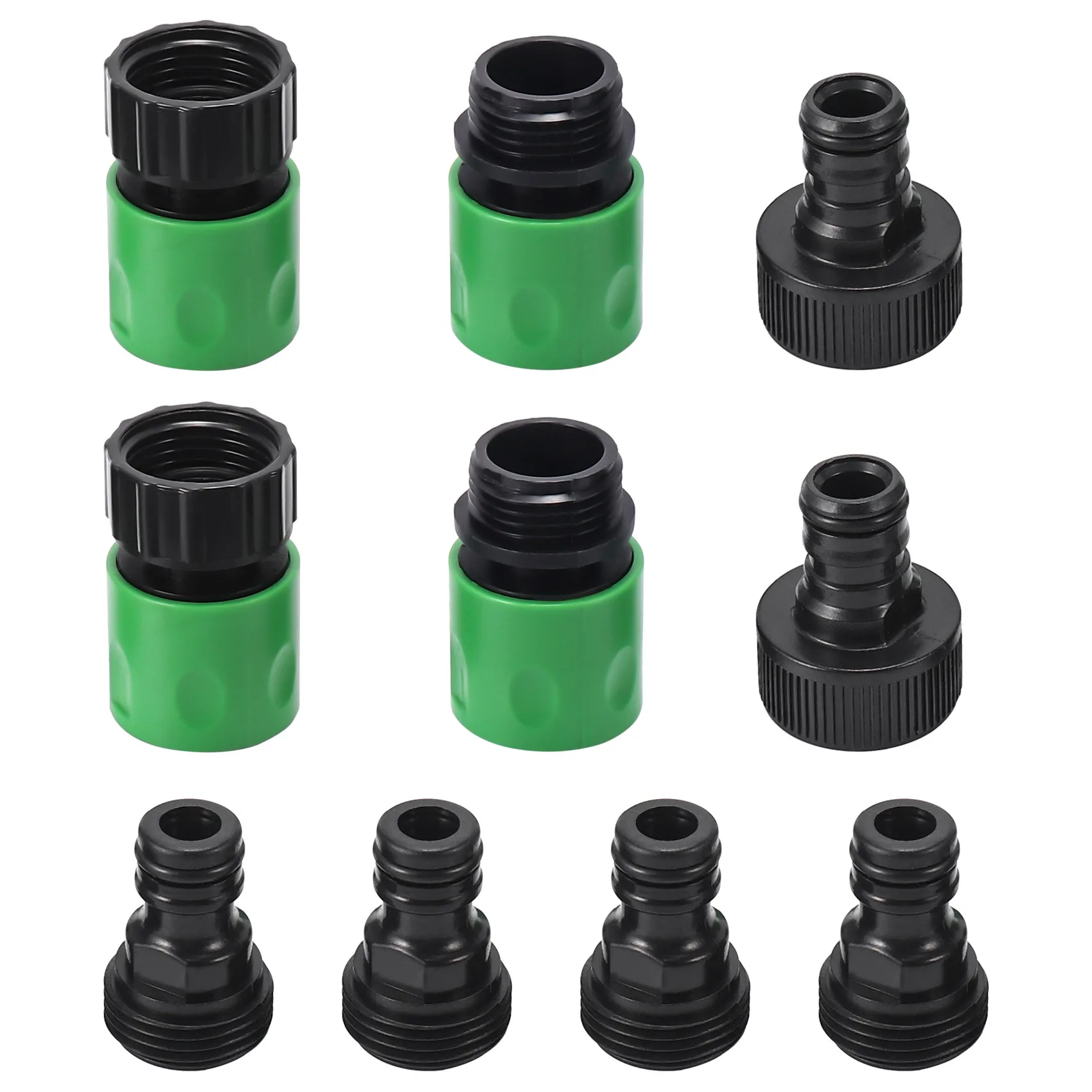 A75K Garden Quick Connect Release Water Hose Fittings Plastic Connectors, Male & Female 3/4 Inch GHT 10Pcs