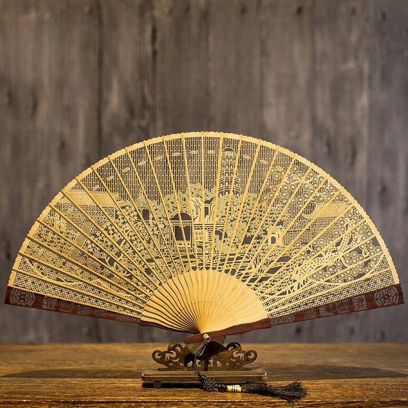 Gift Box Chinese Style Rosewood, Burmese, Sandalwood, Wood Folding Fan