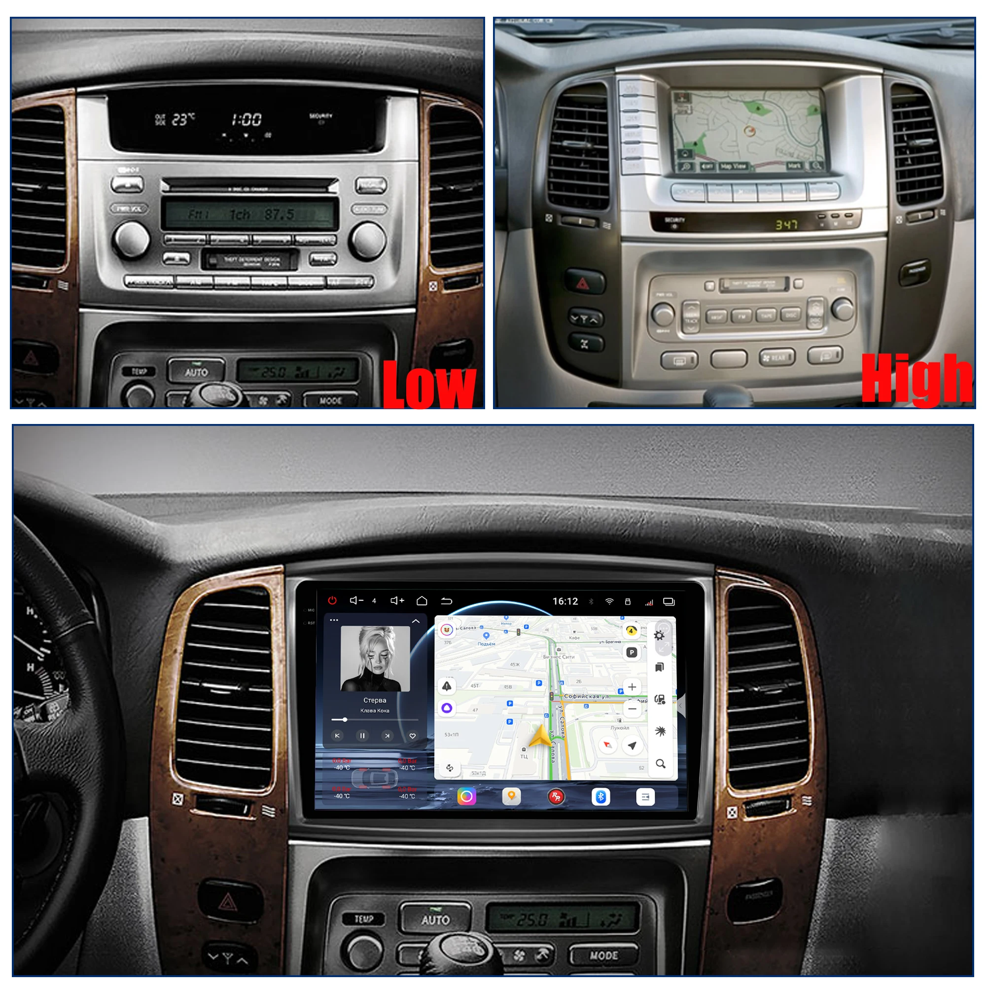 Redpower Android 850 Pro Max Multimedia Player with Crystal Sound Radio for Toyota Land Cruiser 100 VXR for Lexus LX470 2002-07
