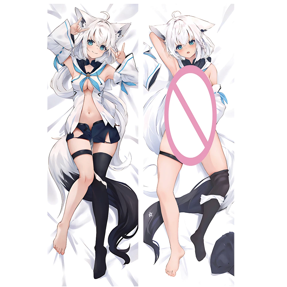 Dakimakura Anime Shirakami Fubuki Body Pillowcase Life-Size Cover Otaku Throw Pillow Cushion Covers Hugging Body Cosplay Props