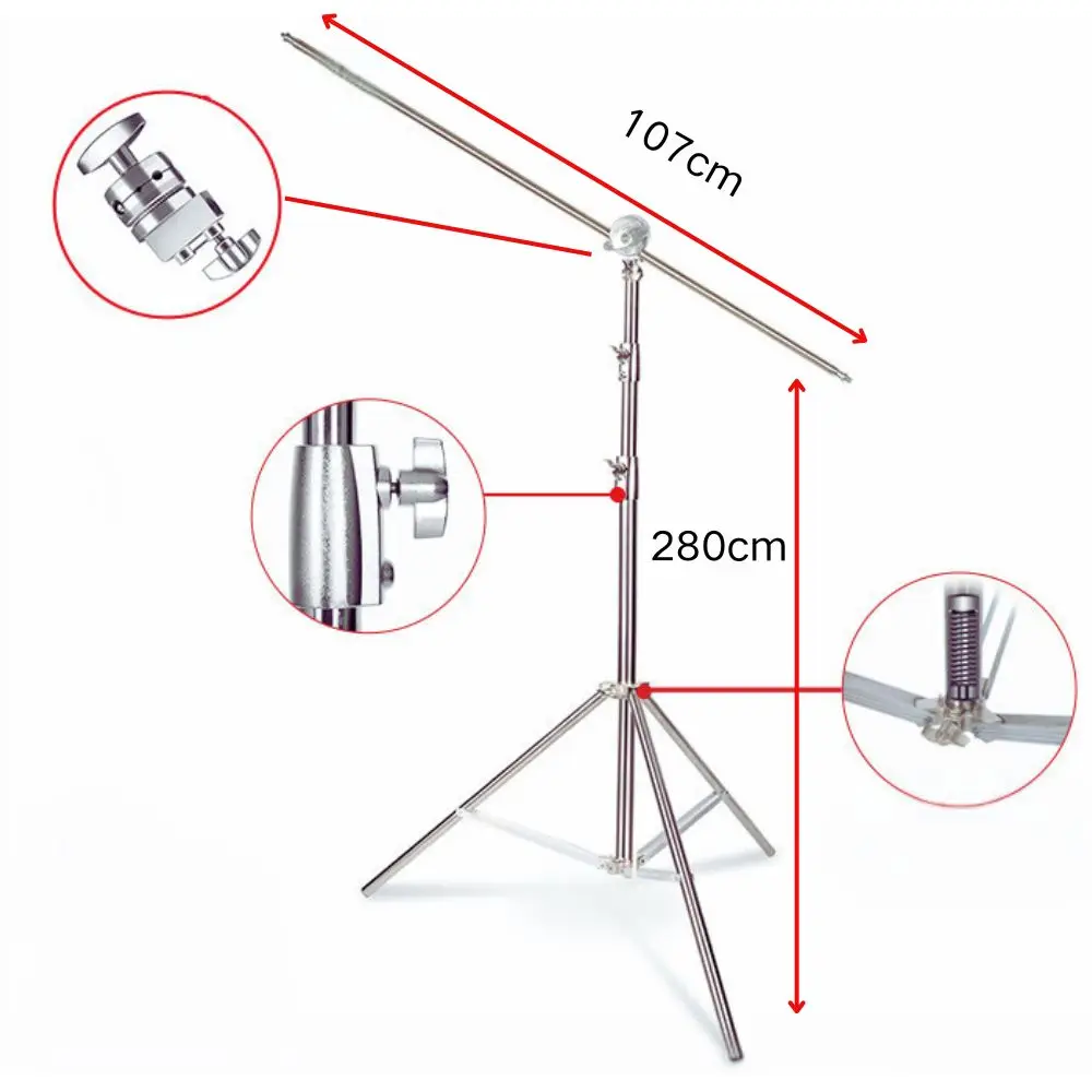 Tripod Wheels Moving Universal, Professional 3 Wheels Multi-function Support Stand Mount Monitor Bracket Holder, 57-320cm Height