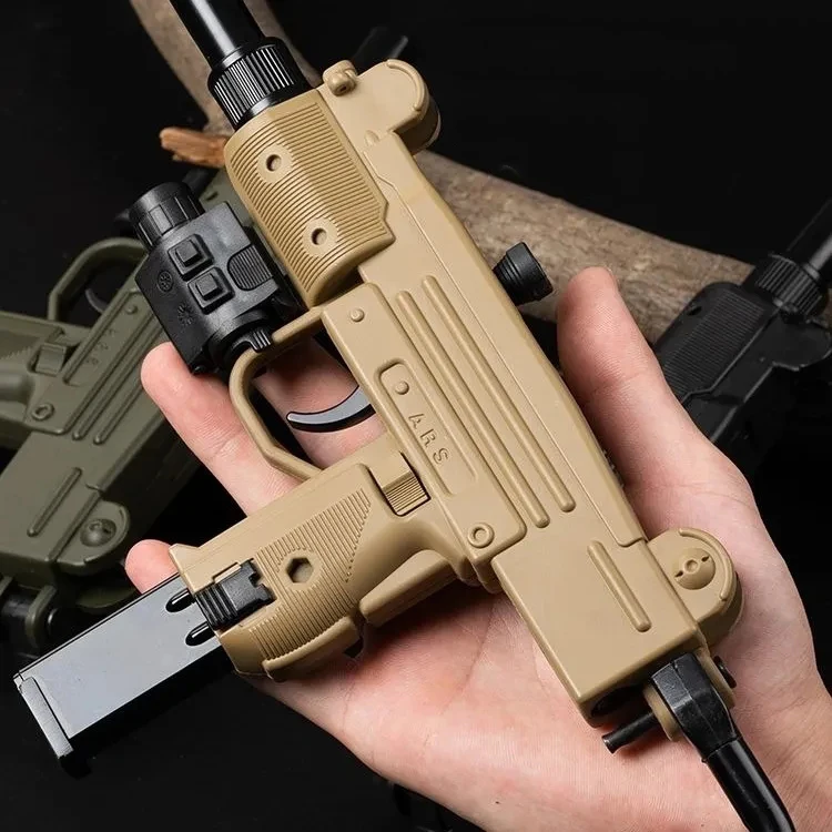 ミニUzi-おもちゃの銃,ライトケース付きのおもちゃのピストル,金属製ジェット,トーチ