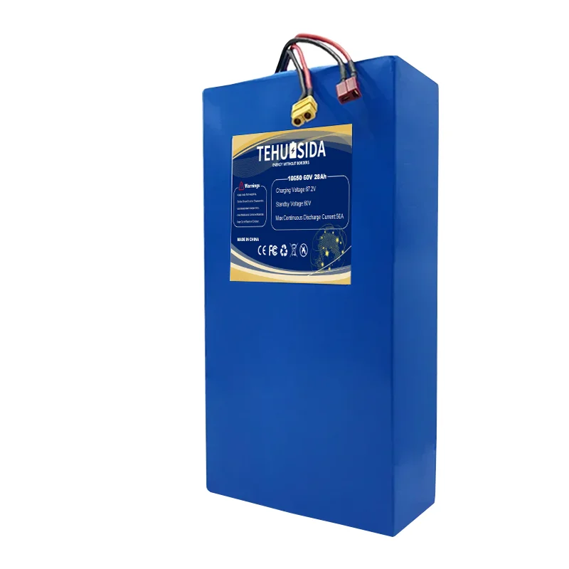 60V 16S8P Rechargeable Battery 28000mAh High-capacity 18650 Lithium-ion Battery Pack 28Ah with BMS for Electric Scooter Battery
