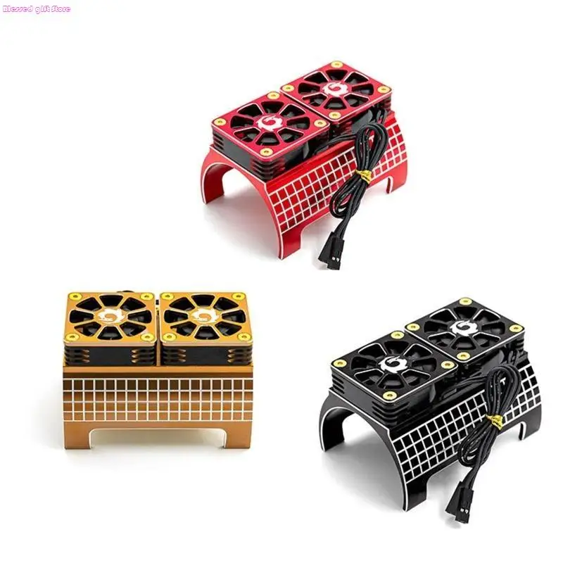 D0JC 4985 1717 Motor Heat Sink High Speed Dual Fan Radiator for ARRMA 1/5 Scale Truck view 6