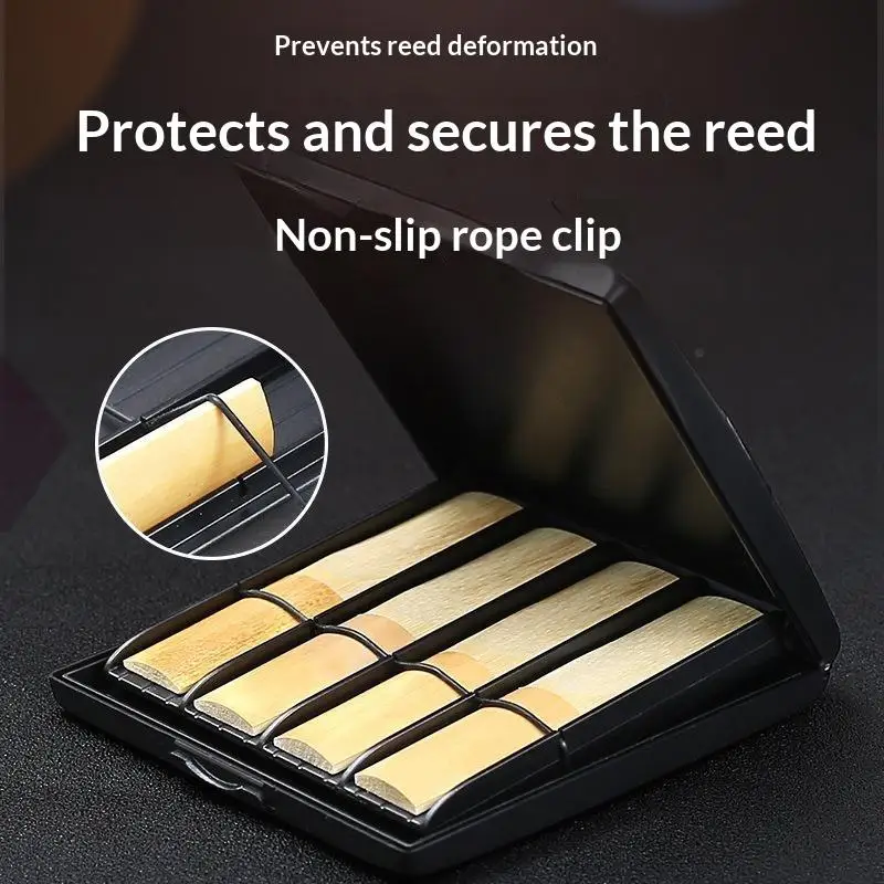 SR-85 Saxophone Reed Storage Case 8 Individual Slots Lightweight ABS Shell for Concert Performance Travel Carrying Use