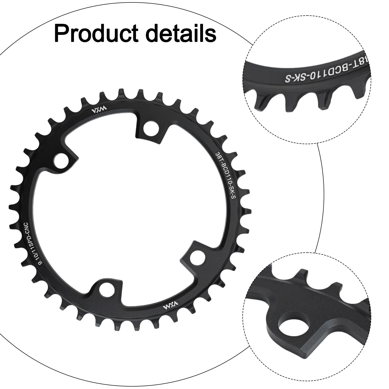 4 Bolts 110BCD Chainring 110BCD Aluminum Alloy Chainring 36T Chainring 38T Chainring 40T Chainring 42T Chainring 44T Chainring