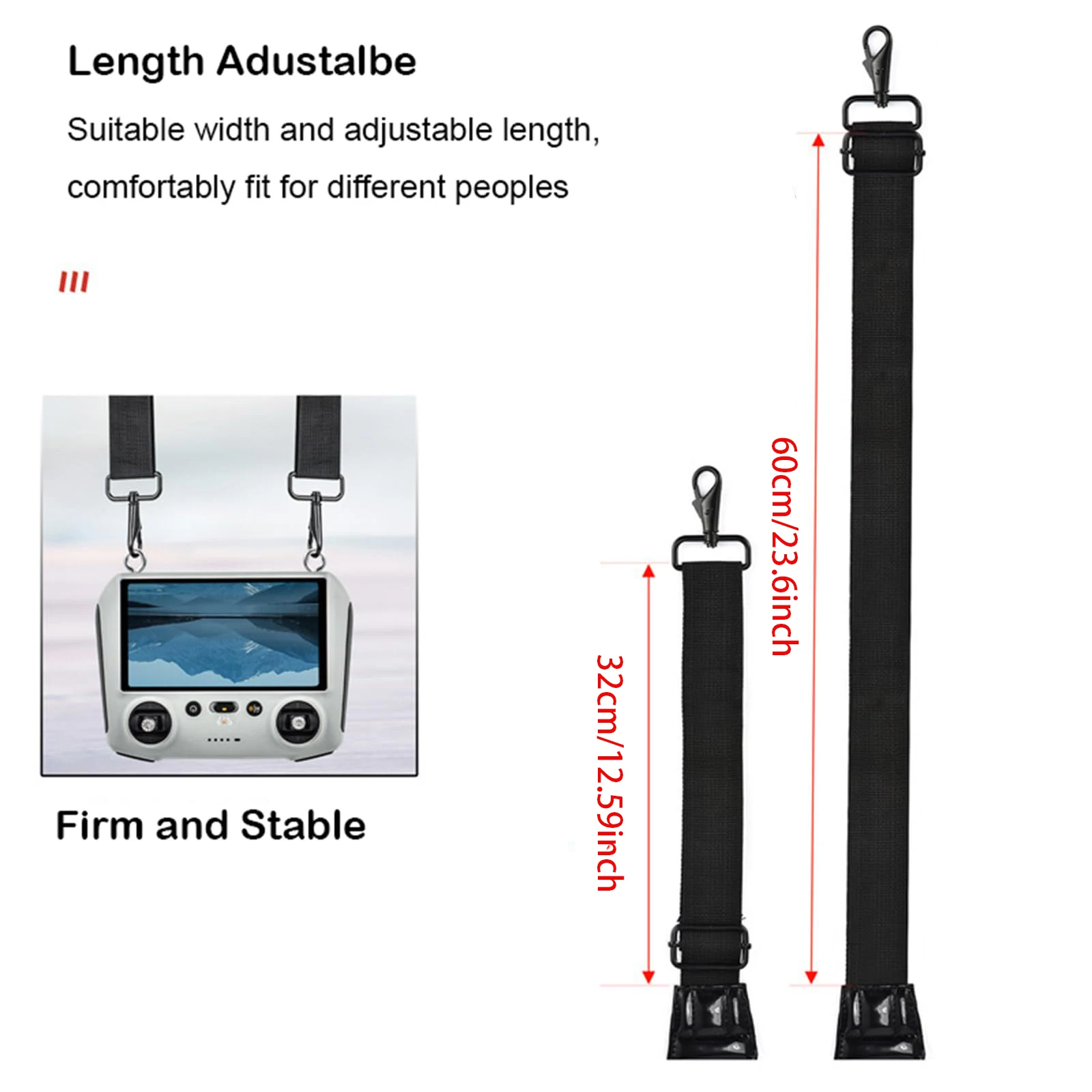 Шейный ремешок для аксессуаров DJI RC/RC 2/RC Pro/Smart Controller, регулируемый ремешок Mini 4 Pro для серии DJI Mini 4/3