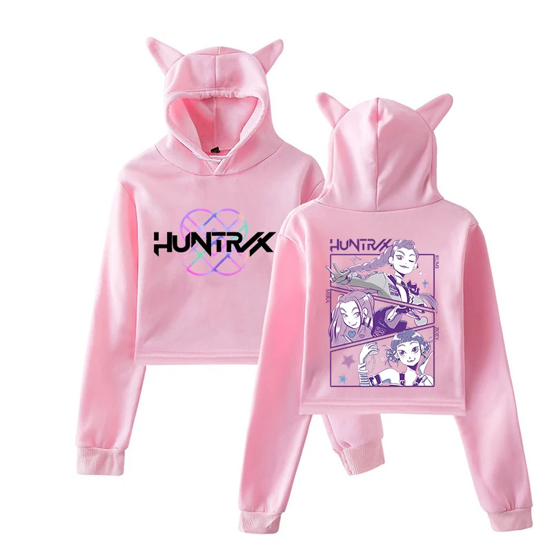 New Hot K-Pop Demon Hunters Mira Rumi Zoey Printed Hoodies Women Girl Sweatshirts Casual Hoodie Personality Cat Ear Pullover