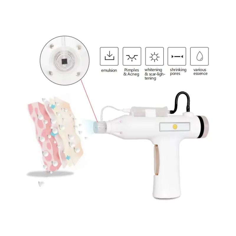 Anti-envelhecimento Skin Care Meso Gun, Injetor de cristal nano, Pistola de mesoterapia com martelo quente frio