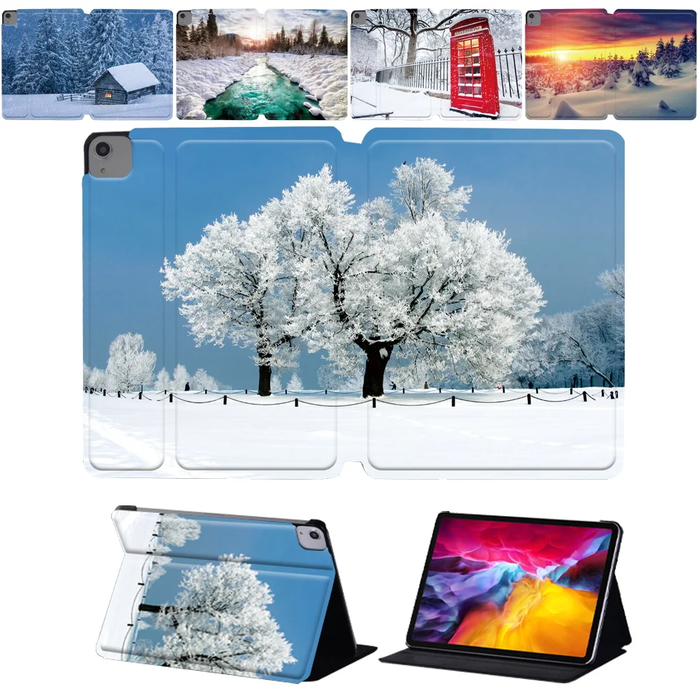 

Cover for IPad Pro 9.7inch Leather Tablet Case Pro 10.5 Inch 2017 IPad Pro 11 2018 2020 2021 Folding Folio Stand Snowview Cover