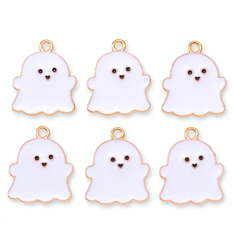 45Pcs/Set Funny Enamel Halloween Gold Charm for Jewelry Making Cute Colorful Spooky Devil Pumpkin Charm DIY Handmade Accessories