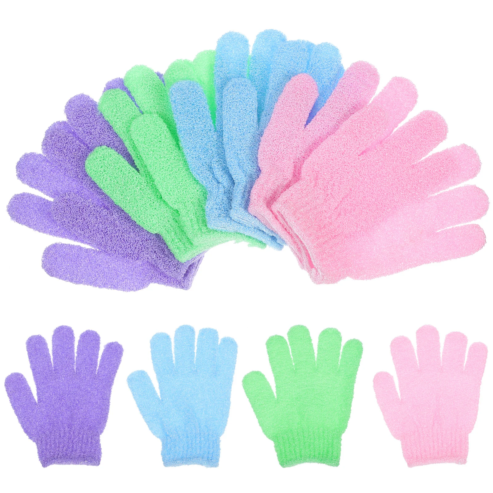 4 أزواج دش التقشير قفازات حمام التقشير سنفرة الجسم الغسيل النايلون سبا قفازات اليد تنظيف ميت سنفرة الجسم مقشر