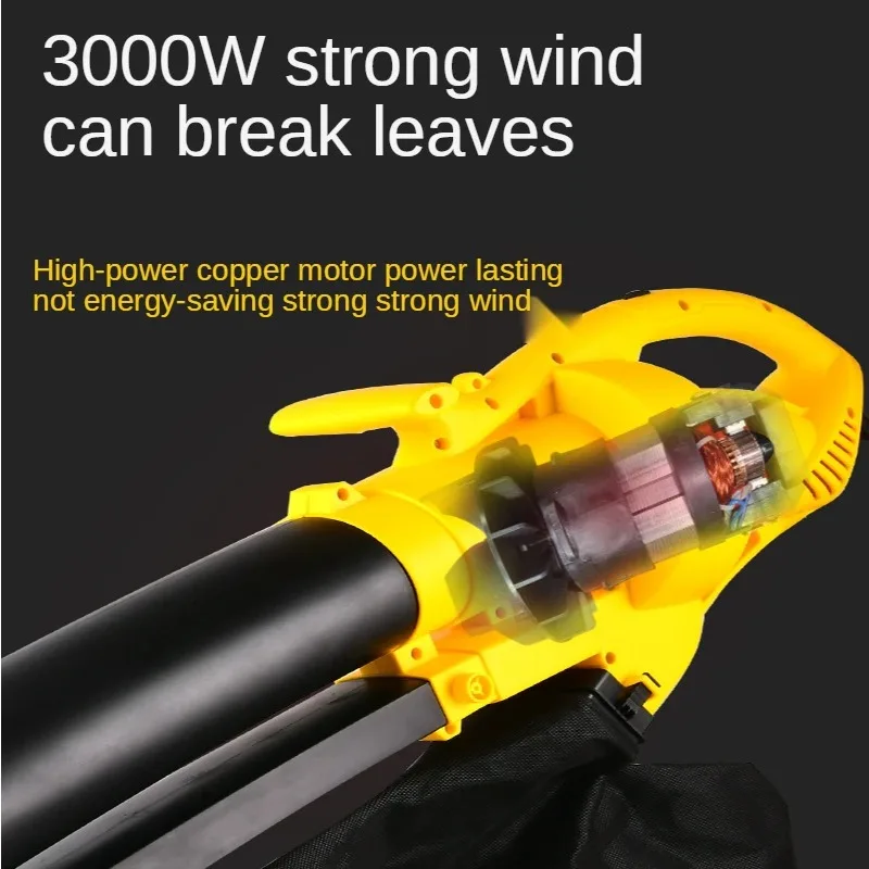 220V Leaf Suction Machine High-Power Portable Garden Leaf Shredder Blowing and Suction Dual-Purpose Hair Dryer Power Tools