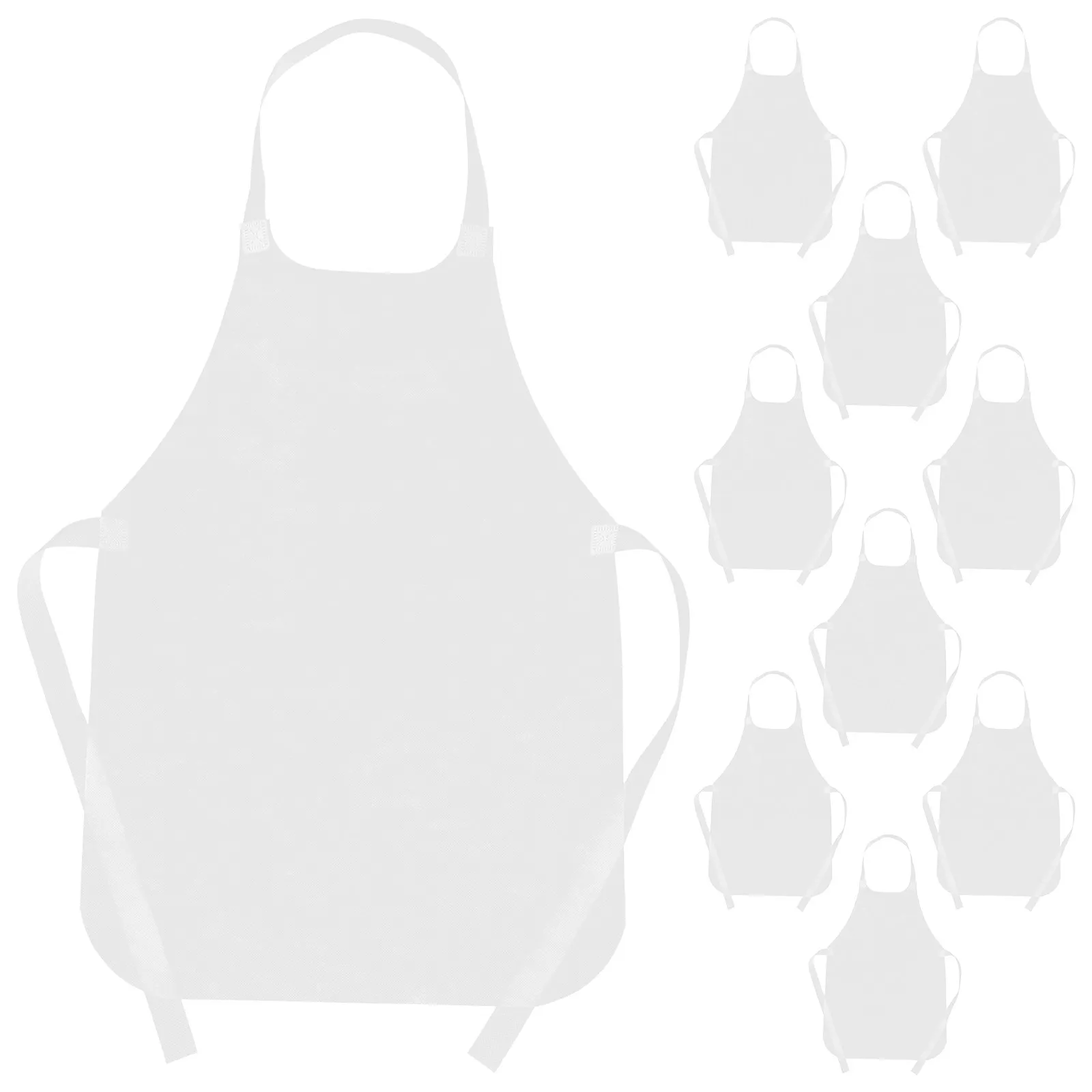 10Pcs Waterproof Kids Aprons White Non-Woven Toddler Painting Aprons for Creative Drawing Art Crafts Kids Apron