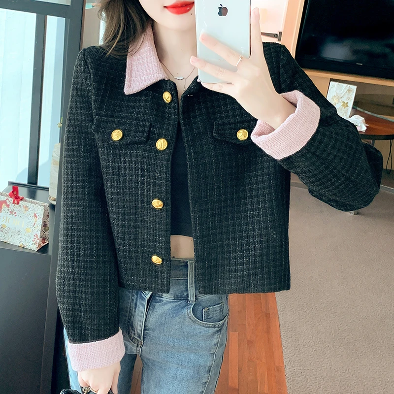 

French Chic Style Short Jacket for Women, 2023 Spring Autumn New Arrival, Petite High-End Audrey Hepburn Inspired Blazer Trendy