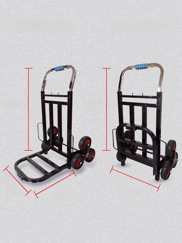 Load King Six-Wheel Hand-Pulled Moving Tru Stair Climbing Cargo Carrier Portable op Cart Household Storage Tools