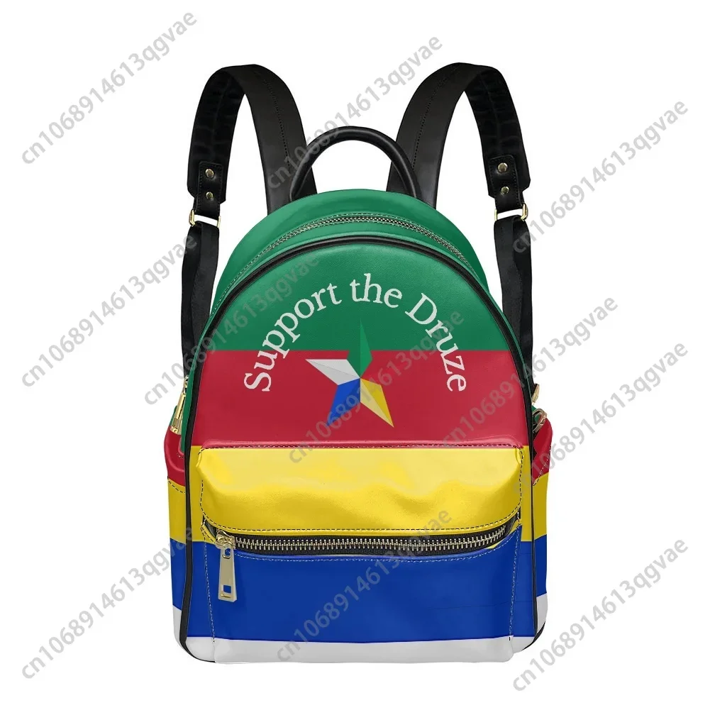 Support The Druze Druze Star Backpack Womens Men Personalized Double Shoulder Bag Business Travel Bookbag Rucksack Gift Daypack